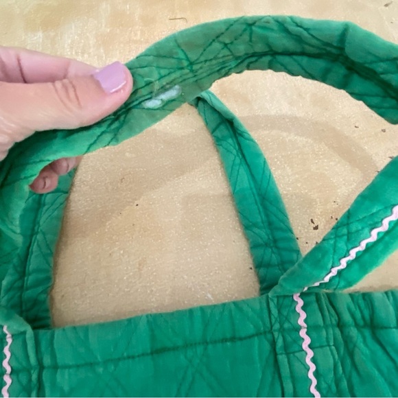 Vintage 80’s Children’s Green Quilted Book Bag With Rocking Horse - Picture 6 of 6